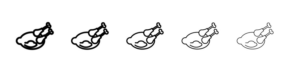 Chicken icon Symbol mark in Outline style
