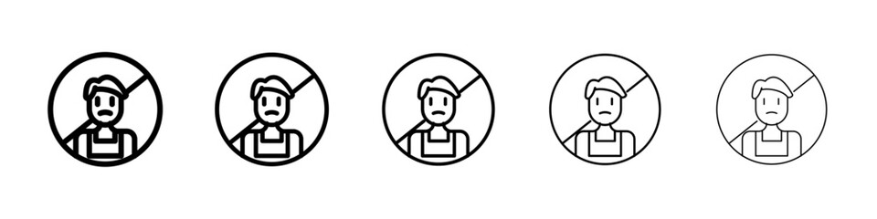 Child labor free icon Symbol mark in Outline style