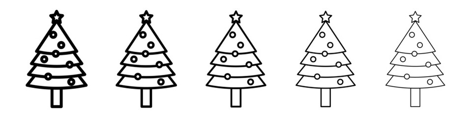 Christmas tree icon Symbol mark in Outline style