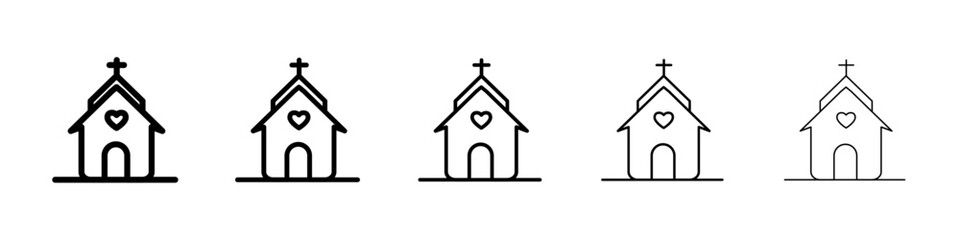 Church icon Symbol mark in Outline style