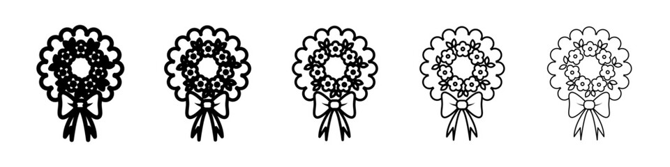 Christmas wreath icon Symbol mark in Outline style