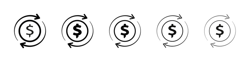 Circulation of money icon Symbol mark in Outline style