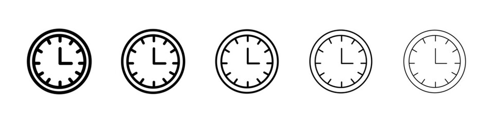Clock icon Symbol mark in Outline style