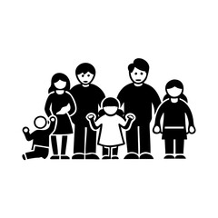 family gathering icon, family gathering silhouette vector illustration-simple silhouette illustration of family gathering, perfect for family gathering logos and icons