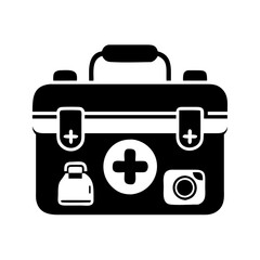 first aid kit icon, first aid kit silhouette vector illustration-simple silhouette illustration of first aid kit, perfect for first aid kit logos and icons