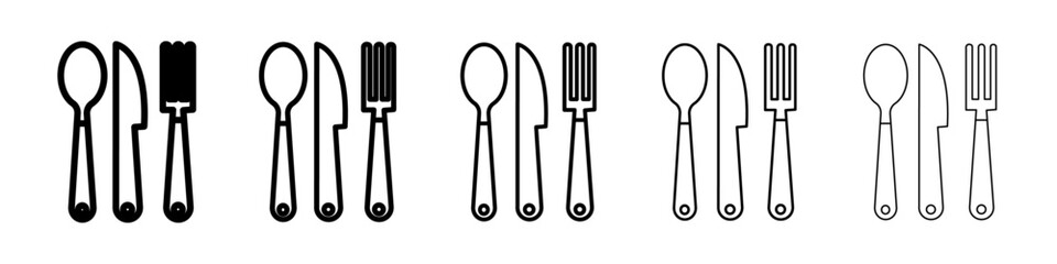 Cutlery icon Symbol mark in Outline style