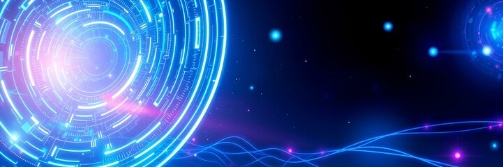 Obraz premium Cybernetic Orbit: A Futuristic Technological Interface