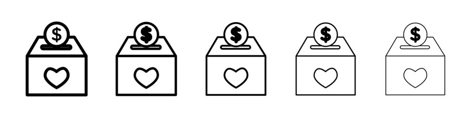 Donation box icon Symbol mark in Outline style