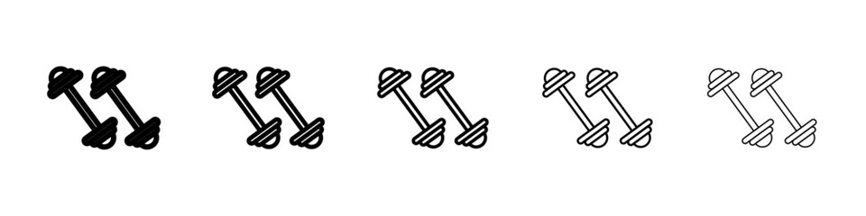 dumb bell pair icon Symbol mark in Outline style