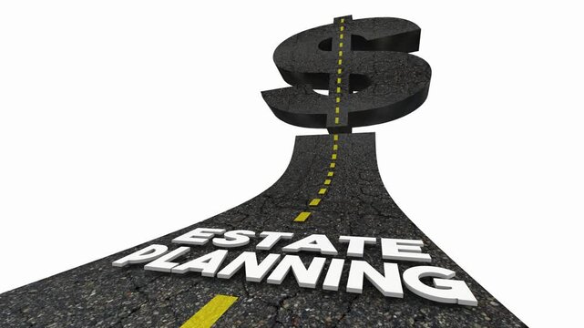 Estate Planning Will Trust Money Wealth Strategy Future Dollar Sign Symbol 3d Animation