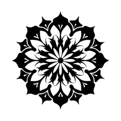 floral mandala icon, floral mandala silhouette vector illustration-simple silhouette illustration of floral mandala, perfect for floral mandala logos and icons
