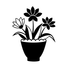 flower pot icon, flower pot silhouette vector illustration-simple silhouette illustration of flower pot, perfect for flower pot logos and icons