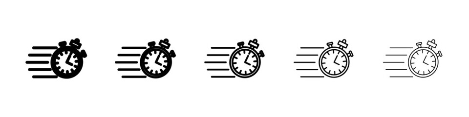 Fast time icon Symbol mark in Outline style