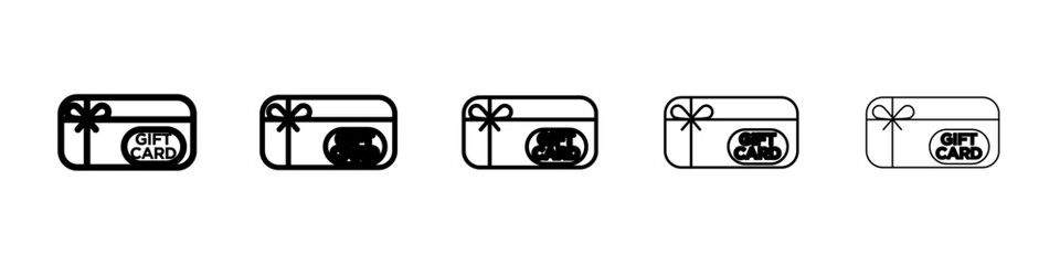 Gift card icon Symbol mark in Outline style