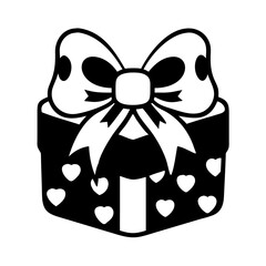 gift box icon, gift box silhouette vector illustration-simple silhouette illustration of gift box, perfect for gift box logos and icons