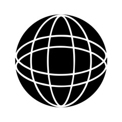 globe icon, globe silhouette vector illustration-simple silhouette illustration of globe, perfect for globe logos and icons