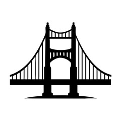 golden gate bridge icon, golden gate bridge silhouette vector illustration-simple silhouette illustration of golden gate bridge, perfect for golden gate bridge logos and icons