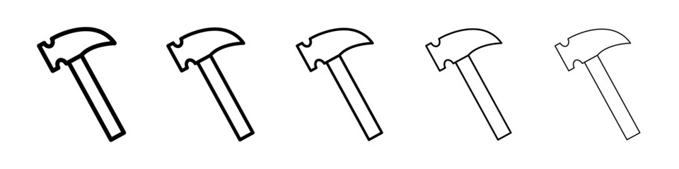 Hammer icon Symbol mark in Outline style
