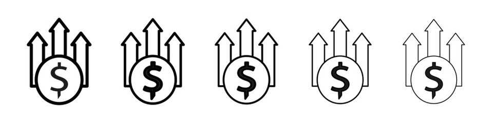 High revenue icon Symbol mark in Outline style