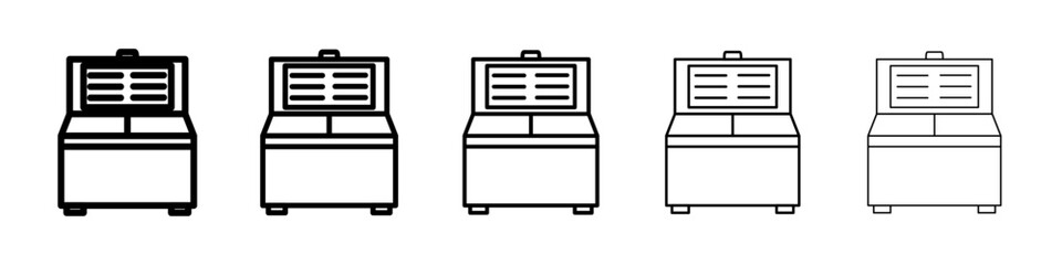 Horizontal shop refrigerator icon Symbol mark in Outline style