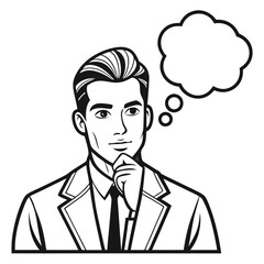 Modern Silhouette Design of Reflective Man