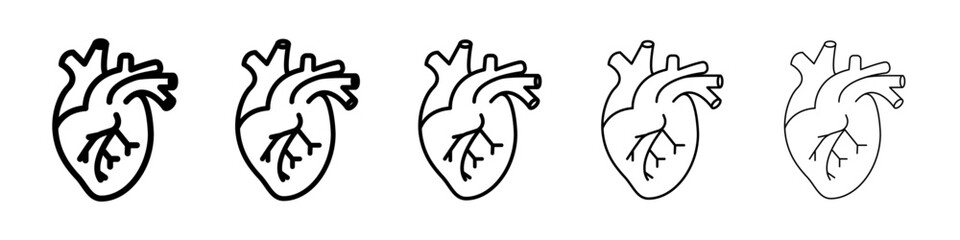 Human heart icon Symbol mark in Outline style