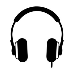headphones icon, headphones silhouette vector illustration-simple silhouette illustration of headphones, perfect for headphones logos and icons