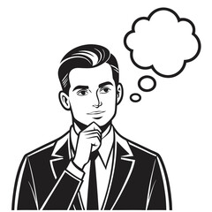 Minimalist Profile of a Reflecting Man