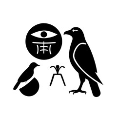 hieroglyphs icon, hieroglyphs silhouette vector illustration-simple silhouette illustration of hieroglyphs, perfect for hieroglyphs logos and icons