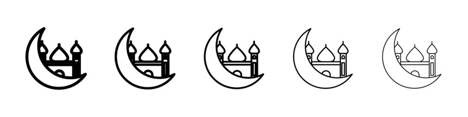 Islamic Ramadan icon Symbol mark in Outline style