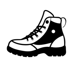 hiking boots icon, hiking boots silhouette vector illustration-simple silhouette illustration of hiking boots, perfect for hiking boots logos and icons