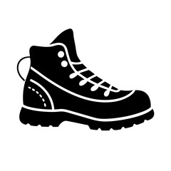 hiking boots icon, hiking boots silhouette vector illustration-simple silhouette illustration of hiking boots, perfect for hiking boots logos and icons