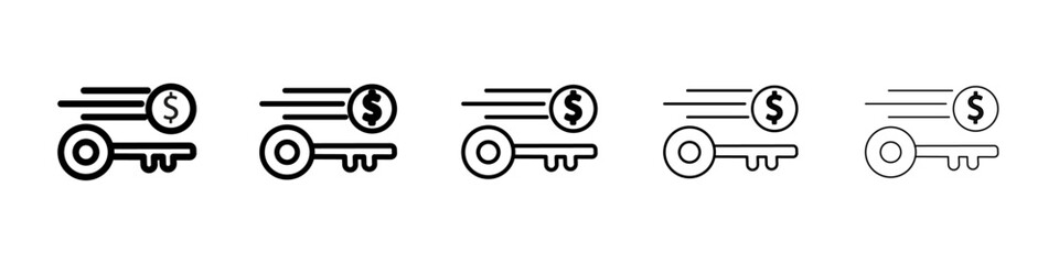 Key revenue icon Symbol mark in Outline style