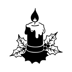 holiday candle icon, holiday candle silhouette vector illustration-simple silhouette illustration of holiday candle, perfect for holiday candle logos and icons
