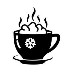 hot cocoa icon, hot cocoa silhouette vector illustration-simple silhouette illustration of hot cocoa, perfect for hot cocoa logos and icons