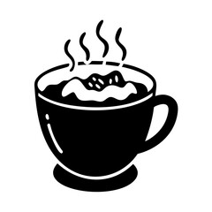 hot cocoa icon, hot cocoa silhouette vector illustration-simple silhouette illustration of hot cocoa, perfect for hot cocoa logos and icons