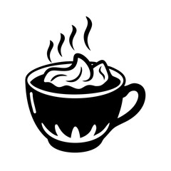 hot cocoa icon, hot cocoa silhouette vector illustration-simple silhouette illustration of hot cocoa, perfect for hot cocoa logos and icons