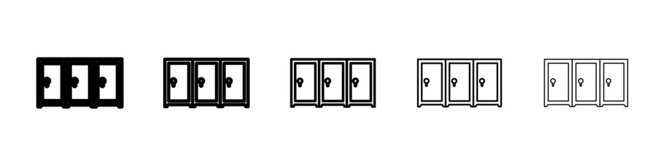 Locker icon Symbol mark in Outline style