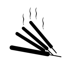incense stick icon, incense stick silhouette vector illustration-simple silhouette illustration of incense stick, perfect for incense stick logos and icons