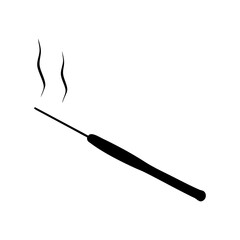incense stick icon, incense stick silhouette vector illustration-simple silhouette illustration of incense stick, perfect for incense stick logos and icons