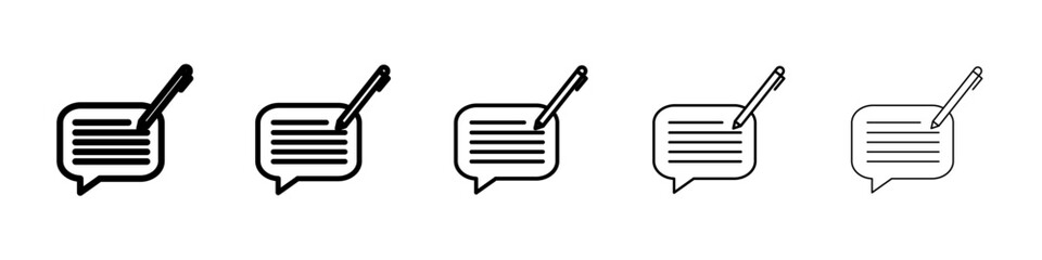 Message writing icon Symbol mark in Outline style