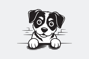 cute puppy illustration vector