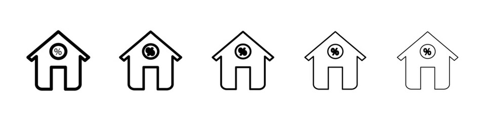 Mortgage rate icon Symbol mark in Outline style