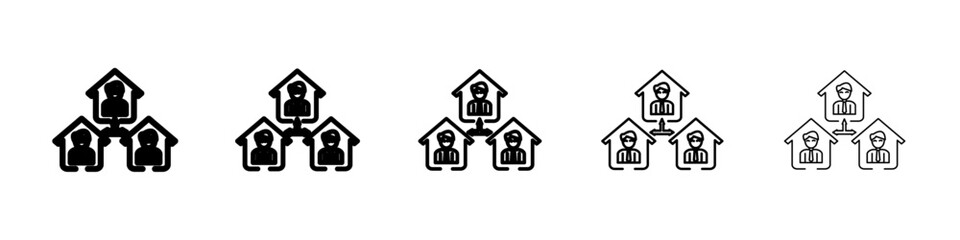 Neighbor icon Symbol mark in Outline style