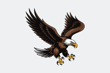 flying eagle illustration vector