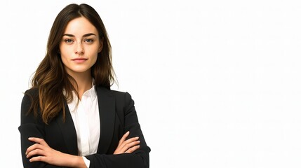 Obraz premium Confident Businesswoman Portrait Isolated on White Background