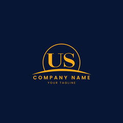 Minimalist Corporate Logo with Initials and Arc Design