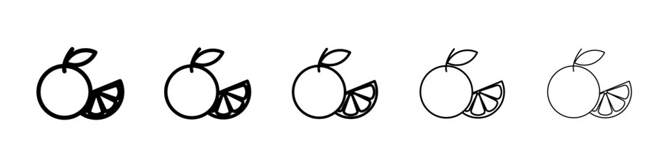 Orange fruit icon Symbol mark in Outline style