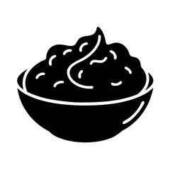 mashed potatoes icon, mashed potatoes silhouette vector illustration-simple silhouette illustration of mashed potatoes, perfect for mashed potatoes logos and icons