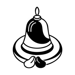 mindfulness bell icon, mindfulness bell silhouette vector illustration-simple silhouette illustration of mindfulness bell, perfect for mindfulness bell logos and icons